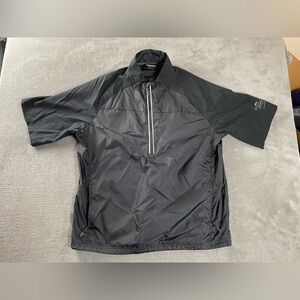 Sunice 1/2 Zip Pullover Short Sleeve Windbreaker Men’s L Black Green Gables GC